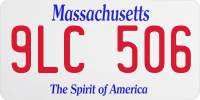 MA license plate 9LC506