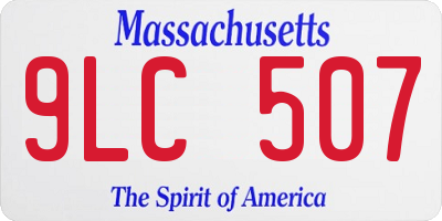 MA license plate 9LC507