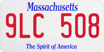 MA license plate 9LC508