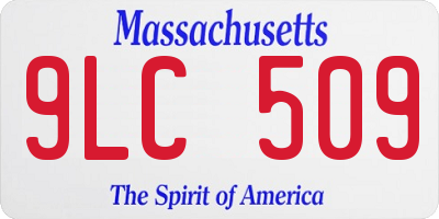 MA license plate 9LC509