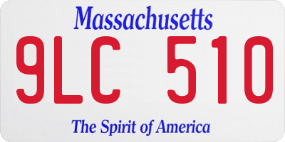 MA license plate 9LC510