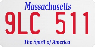 MA license plate 9LC511