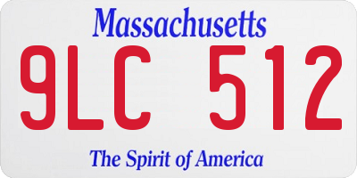 MA license plate 9LC512