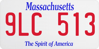 MA license plate 9LC513