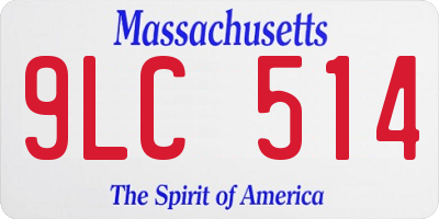 MA license plate 9LC514