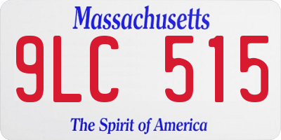 MA license plate 9LC515