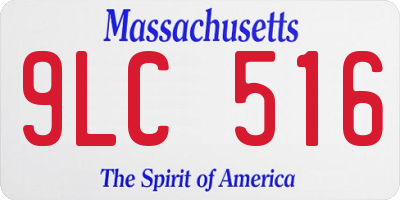 MA license plate 9LC516