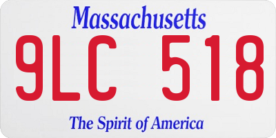MA license plate 9LC518