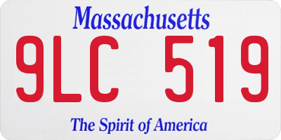 MA license plate 9LC519