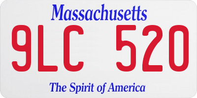MA license plate 9LC520