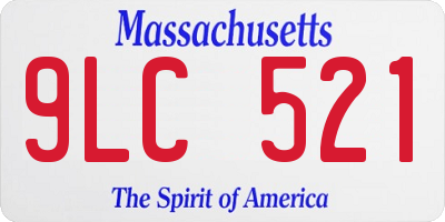 MA license plate 9LC521