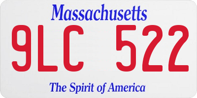 MA license plate 9LC522