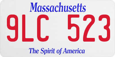 MA license plate 9LC523