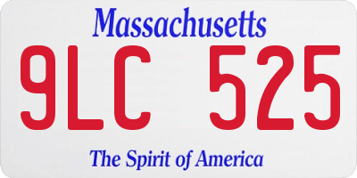 MA license plate 9LC525