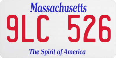 MA license plate 9LC526