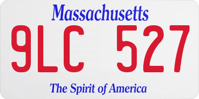 MA license plate 9LC527