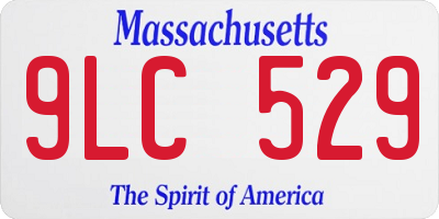 MA license plate 9LC529