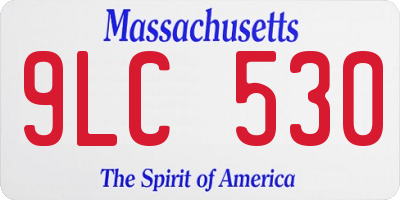 MA license plate 9LC530
