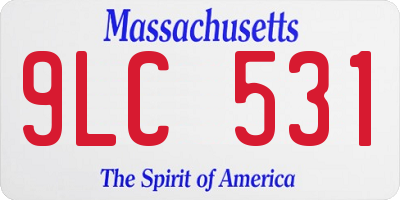 MA license plate 9LC531