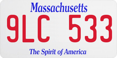 MA license plate 9LC533