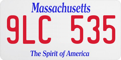 MA license plate 9LC535