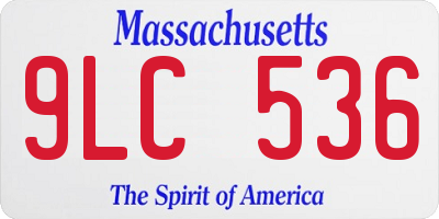 MA license plate 9LC536