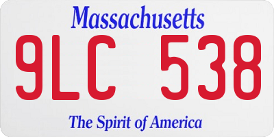 MA license plate 9LC538