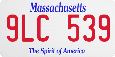 MA license plate 9LC539