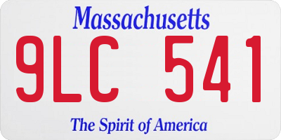 MA license plate 9LC541