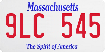 MA license plate 9LC545