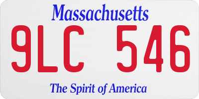 MA license plate 9LC546