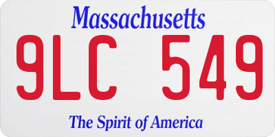 MA license plate 9LC549