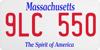 MA license plate 9LC550