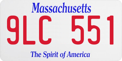 MA license plate 9LC551