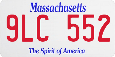 MA license plate 9LC552
