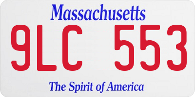 MA license plate 9LC553