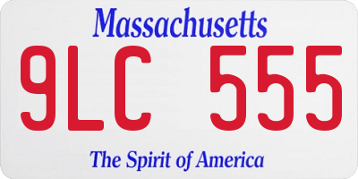 MA license plate 9LC555
