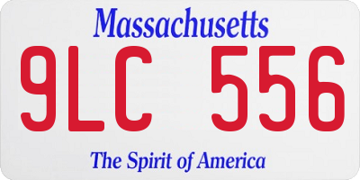 MA license plate 9LC556