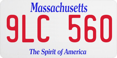 MA license plate 9LC560