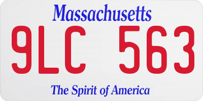 MA license plate 9LC563