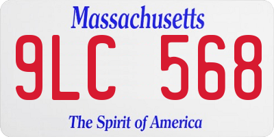 MA license plate 9LC568