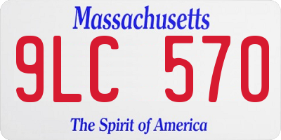 MA license plate 9LC570