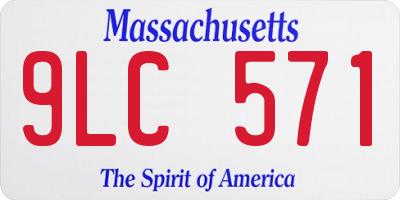 MA license plate 9LC571