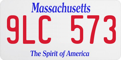 MA license plate 9LC573