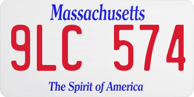 MA license plate 9LC574