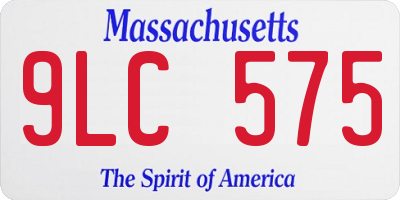 MA license plate 9LC575
