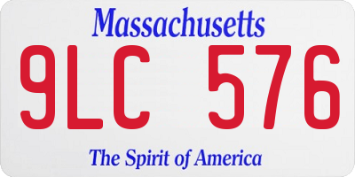MA license plate 9LC576