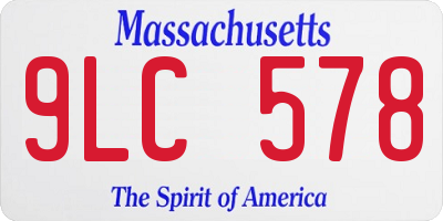 MA license plate 9LC578