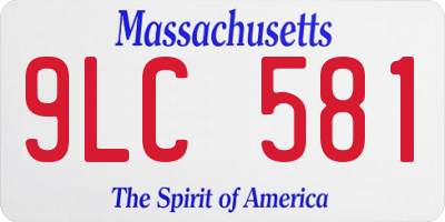 MA license plate 9LC581