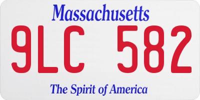 MA license plate 9LC582